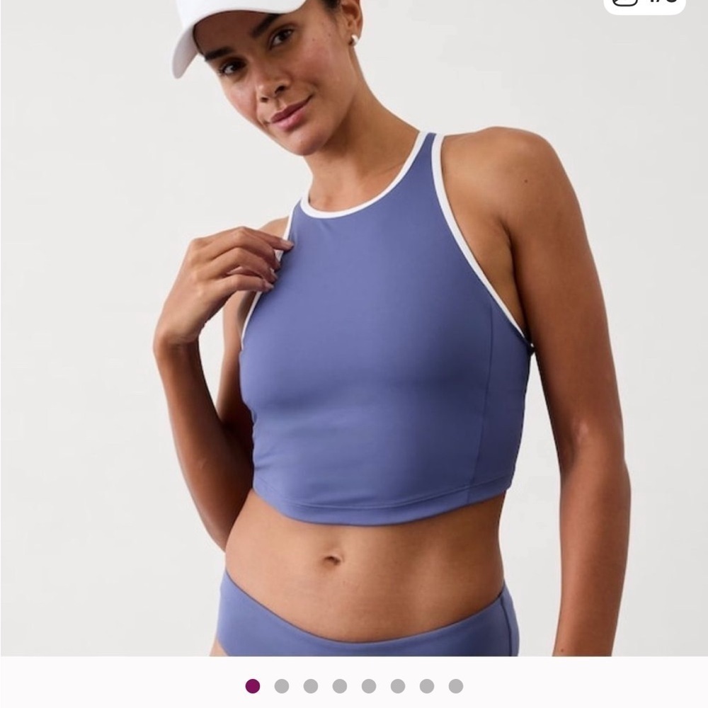 Athleta seabreeze cropped bikini top in green size L NWT - Picture 2 of 3